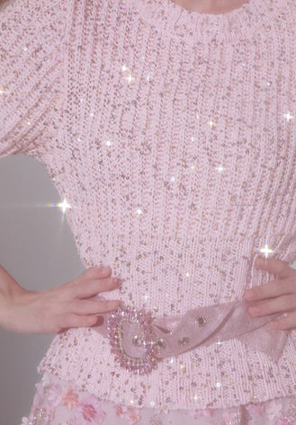 Wardrobes by Chen Elegant Pink Sequin Embroidered Long midi Skirt - Jiaa