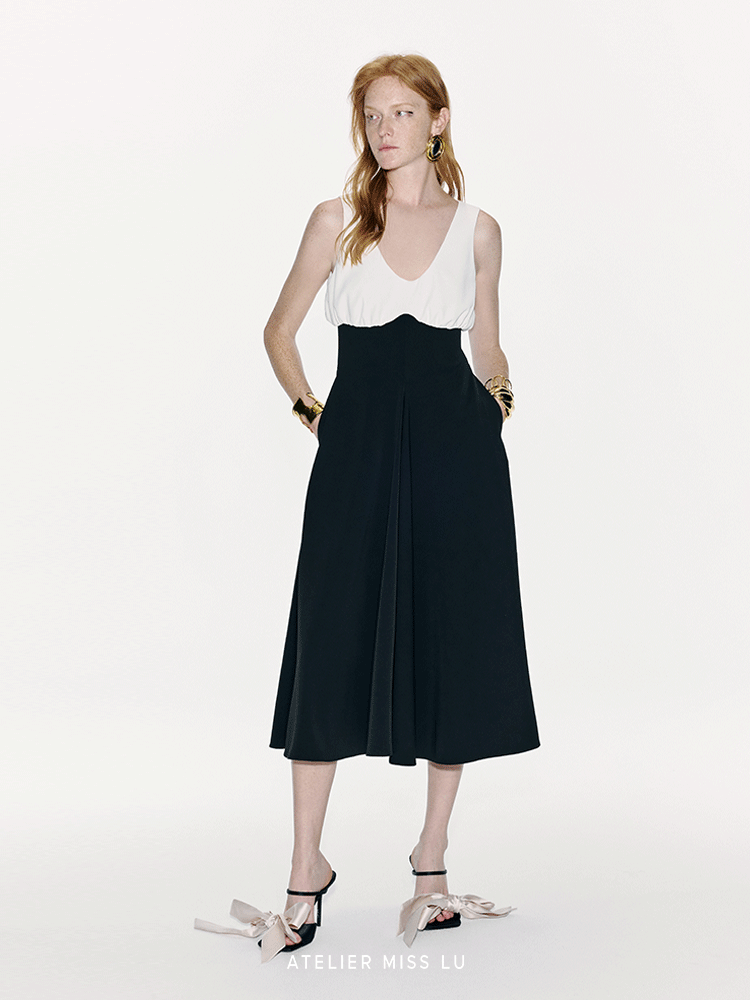 ATELIER MISS LU High-waisted Receiver Waist Dress - EXPRESS.