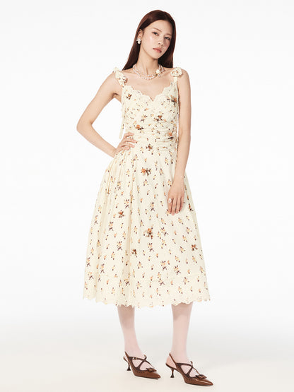 FAME pastoral print beaded floral slip dress - OLIVIA
