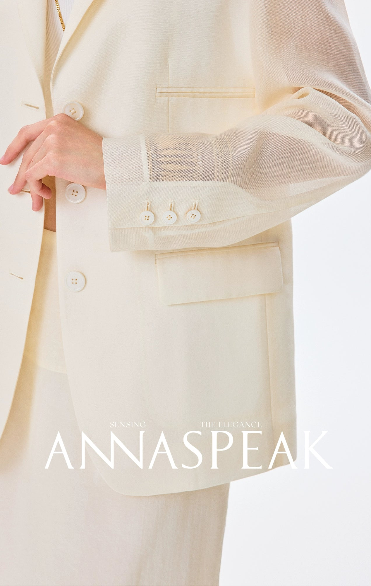 ANNASPEAK  mulberry silk cool silk haute couture upright suit vest set-ANCHOR.