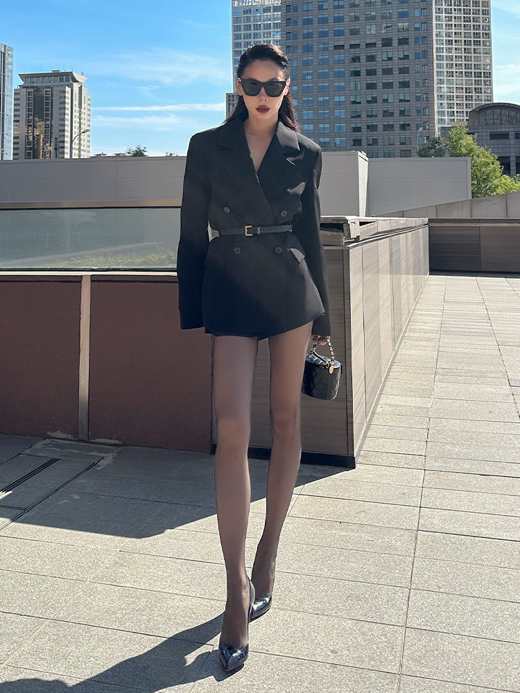 Le Palais Vintage High End Black Stylish Loose Suit Royal Style Suit - Alina.