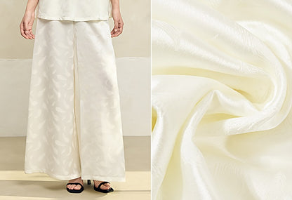 HECO Feather Jacquard Wide-leg Slacks Drape High-waisted Women - PRUDE