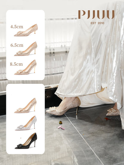 pjjuu  hexiu wedding high heels engagement shoes - TEN