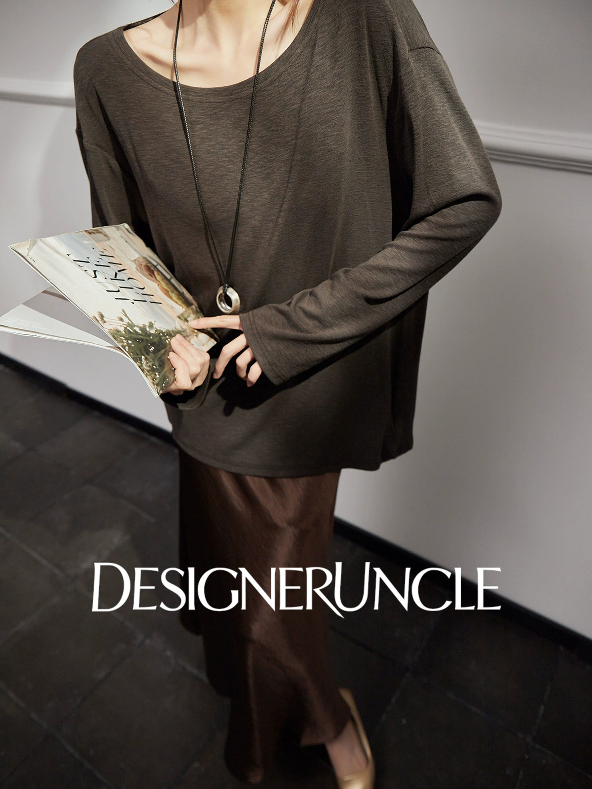 DGU "Obscure" women's new retro loose slimming versatile high-end top trend- Frances ?