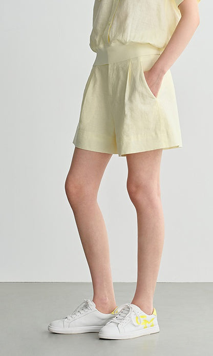 COMME MOI  summer women's casual linen shorts - GAIUS.