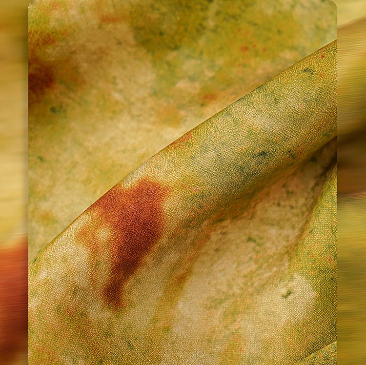 HECO Chinese Gradient Blended Lightweight Summer Print High-Waisted Skirt - AVEL.