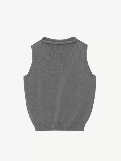 Nothing Written Knitted Vest Women's Summer 2025 New Korean Designer Slim Sleeveless Top