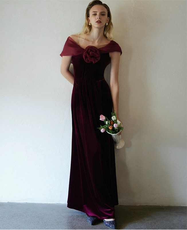 GOUDIN light luxury banquet evening dress-LONA.