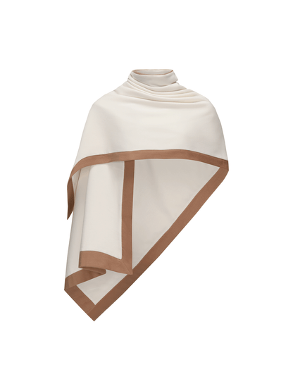 AtelierMissLu [Queen of the Moon] Old Money Style Contrasting Sheep Wool Blend Scarf - TENSE