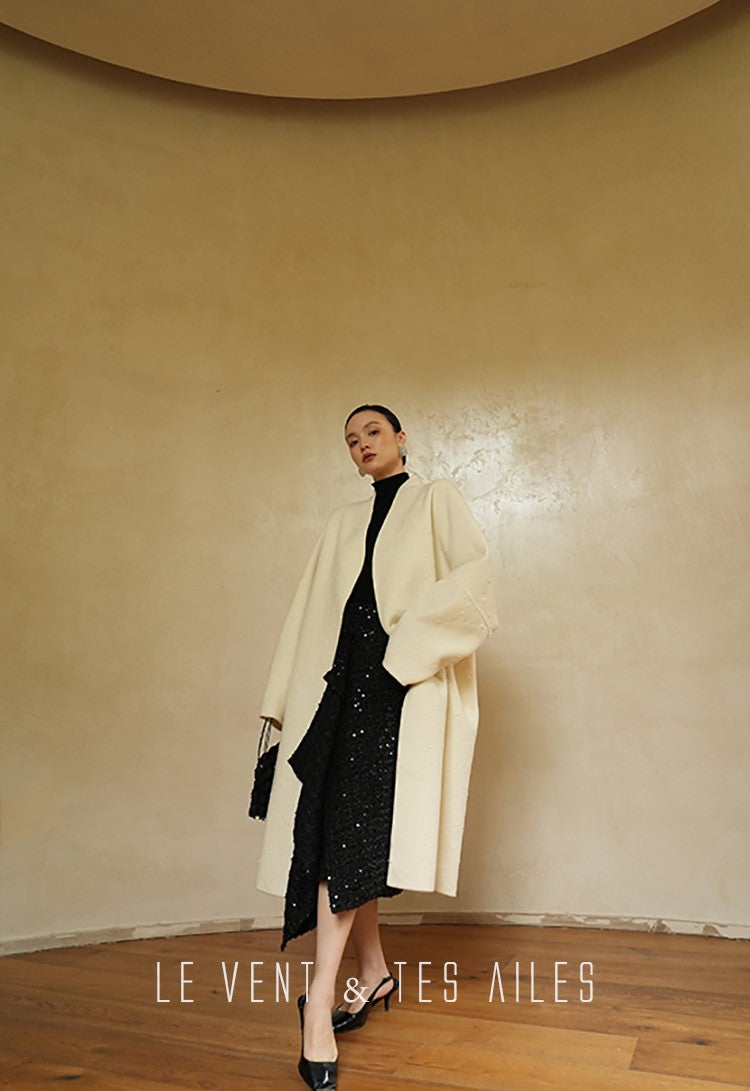 LE VENT&TES AILES Galaxy Luxury Weaving Feminine Sequin Tweed Skirt-ZOYA