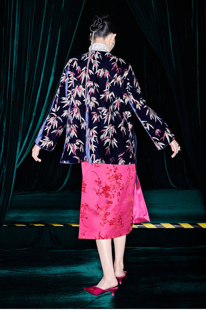 M essential Mackay designer 3Ddragonfly printed velvet loose to shirt - elvin