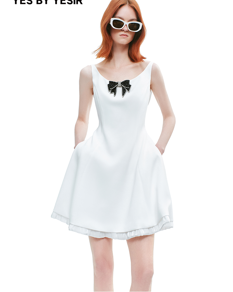 YES BY YESIR | Ye Qians Miss Diamond Butterfly Umbrella Dress -BELLAROSE.