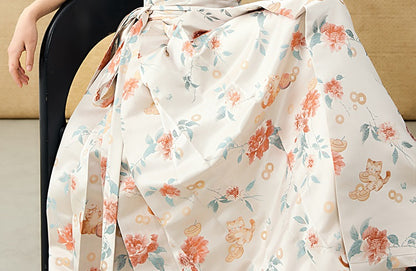 HECO Jacquard Horse Face Pleated Maxi Skirt  - COARSE.