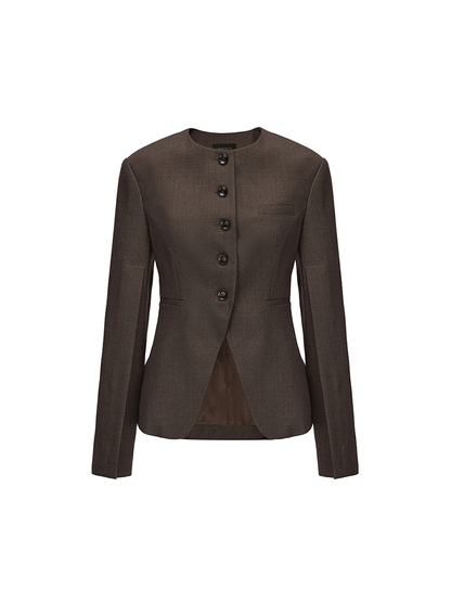 ATELIER MISS LU Slit Sleeve Cinched Waist Wool Blazer - MORGAN.