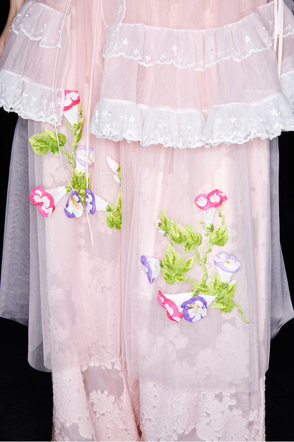 M essential Mackay designer brand mesh hand-painted morning glory vest - SAFE.