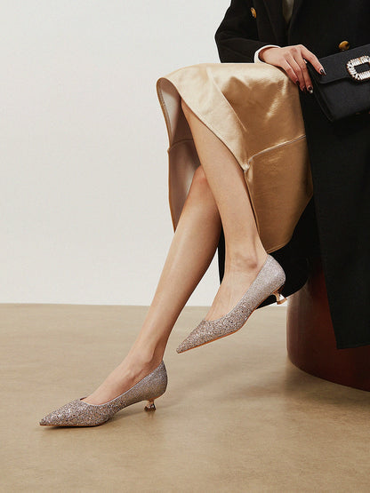 PJJUU low-heeled golden shoes - ALLEY.