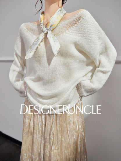 DGU "Soft Light"women's sweater loose and versatile shows thin and lazy knitted jacket - CREW.