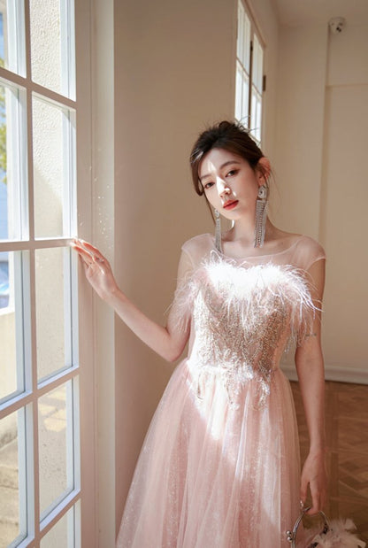 DOLLY Elegant Off Shoulder Sleeveless Embroidery Long Tutu Dress-IMOGEN