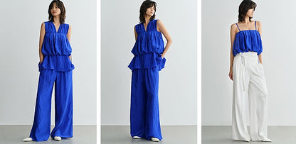 COMME MOI  summer women's bubble short top- ANDREW.