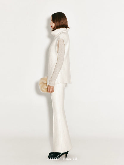 ATELIER MISS LU Wide-shouldered Sheep Wool Knit Sweater - SIDNEY.