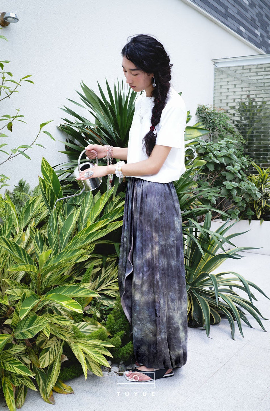 TUYUE Botanical Dyeing Loose elastic waist tunic skirt bloomers- CARTER.