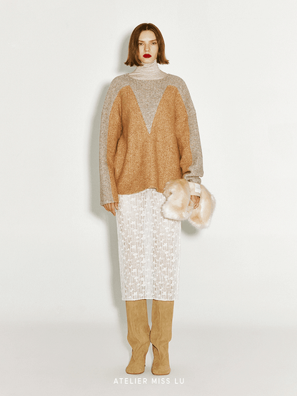 AtelierMissLu Fall/Winter 2024 faux fur geometric trapezoidal Wristbag - MAURICE