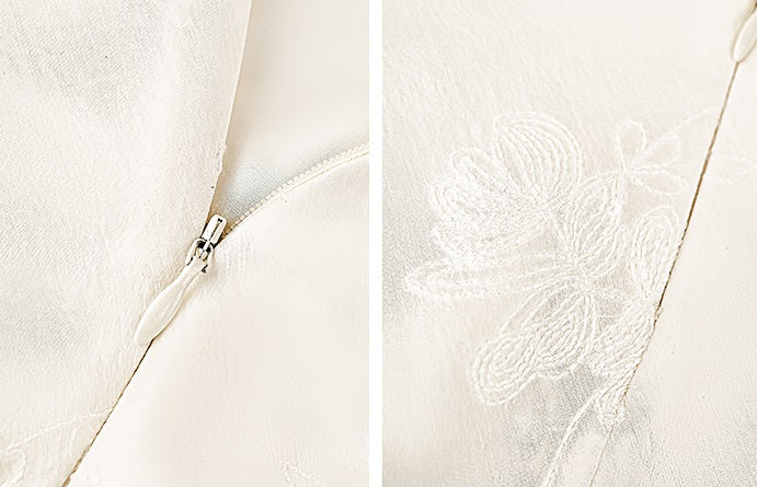 HECO Mock Collar Acetate Asymmetrical Wavy Side Halterneck Vest - DWELLS.