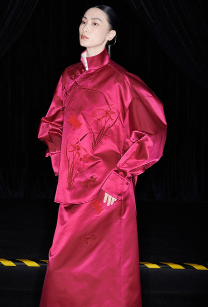 M essential Mackay designer brand embroidered placket silhouette shirt - save.