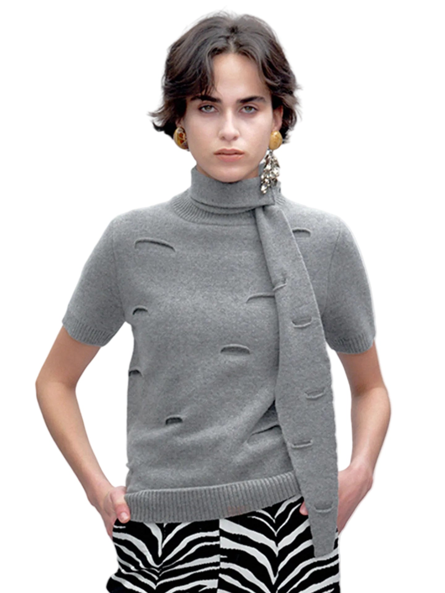 JACQUES WEI Short-Sleeve Knit Top - JANA