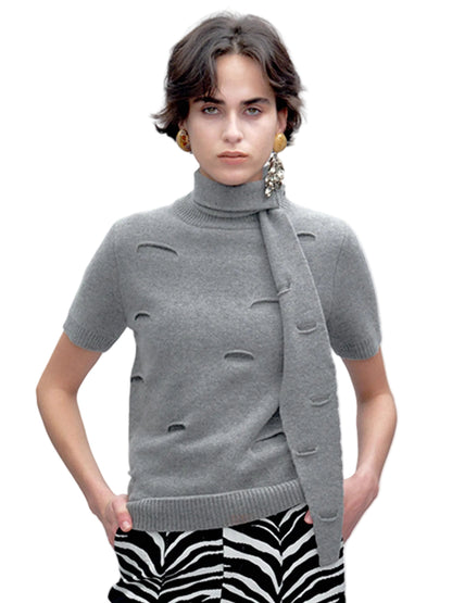 JACQUES WEI Short-Sleeve Knit Top - JANA