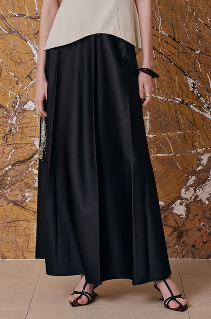 M essential Artful Agility Irregular Streamer Top Pleated Bony Structured Skirt-LIRESSA