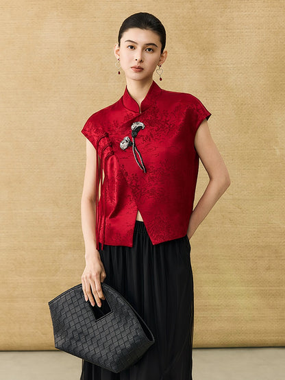 HECO Chinese Acetate Jacquard Short Sleeve Shirt - NIBE.