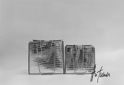 IUBALLET Metallic Textured Leather Cross Body Bag  - PRIEST.