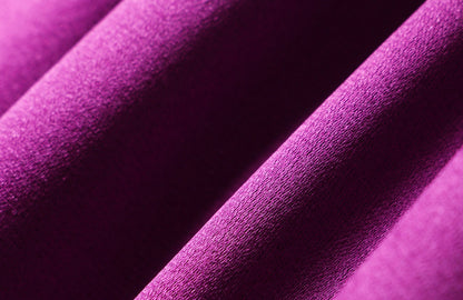 WANGXO Acetate Satin Silky Smooth Collar Cut-Out Aesthetics Shirred Waist Umbrella Top - VIOLA