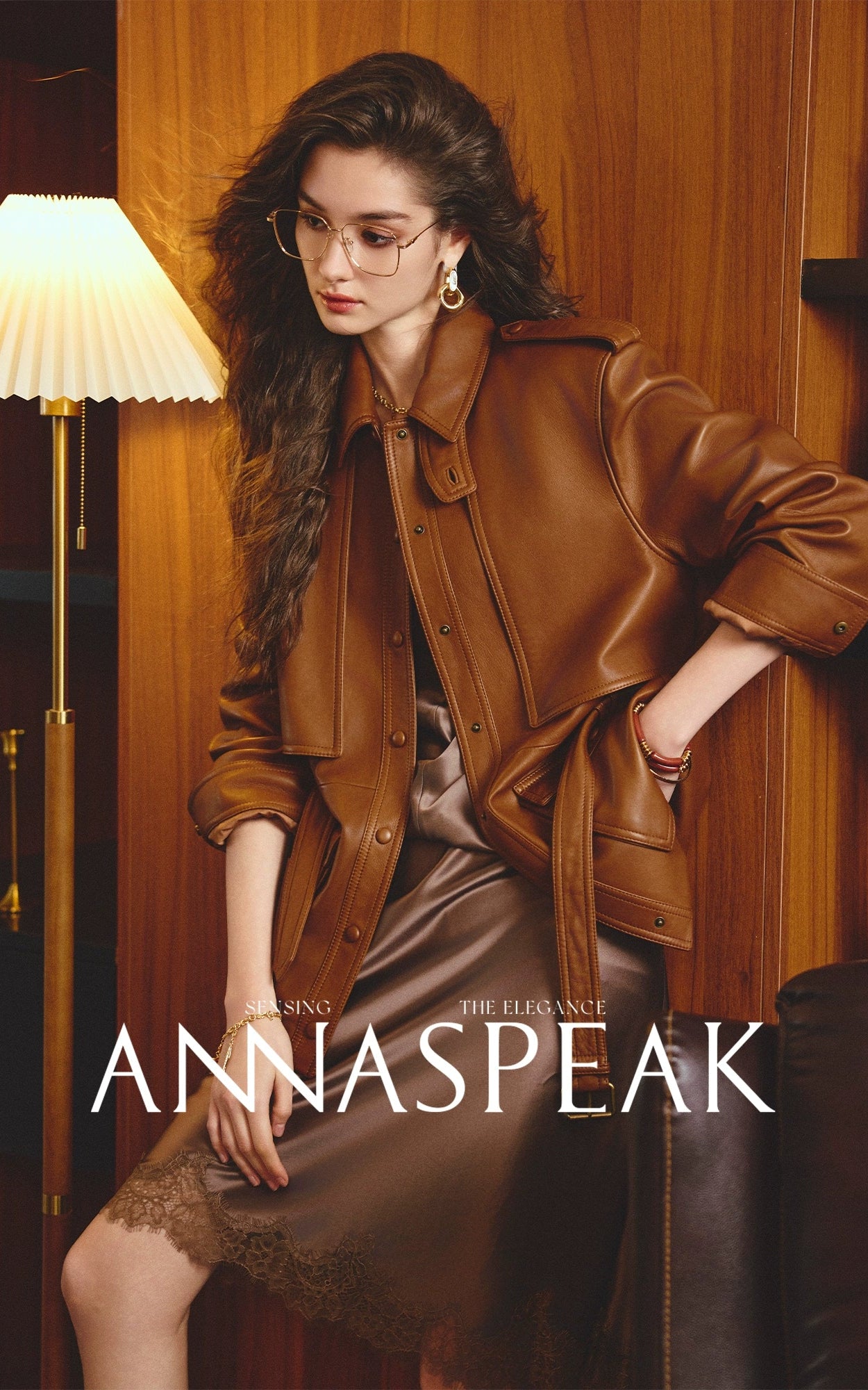 ANNASPEAK brand environmentally friendly leather silhouette jacket-LOXY.