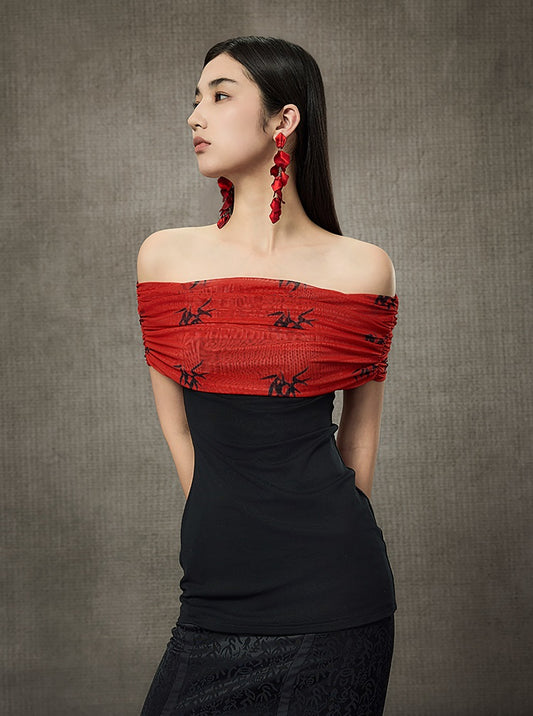 HECO Summer Sleeveless Ruched Bardot Top - LEARN.