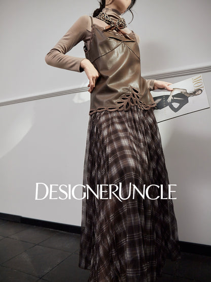 DGU "Wind Hidden Woman" maroon suspender layered slimming layered top - LAYE.