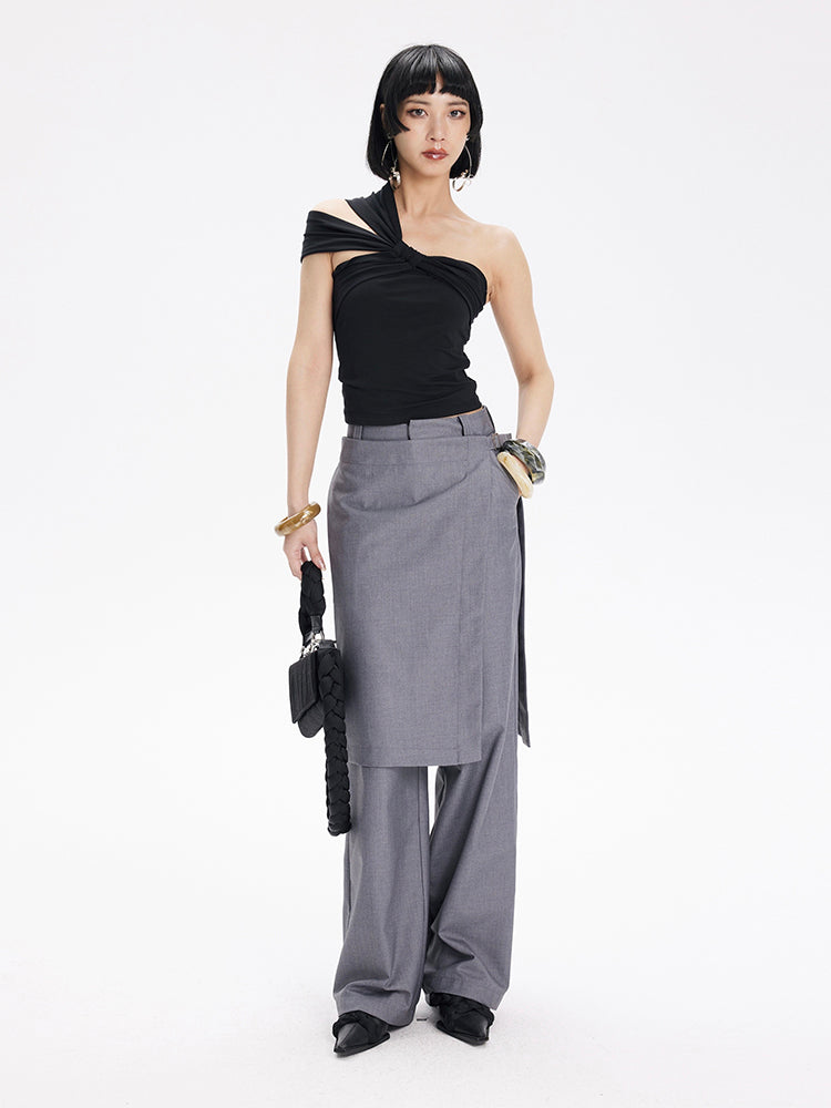 TINY IN knotted adjustable black top-MANS