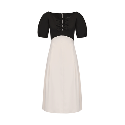ATELIER MISS LU Rabbit Ears Ribbon Curved A-line Dress - ADVENT