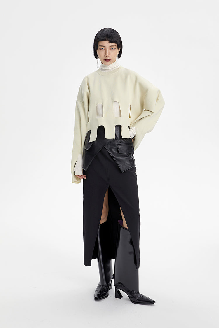 TINY IN oversize slouchy short cut-out women's sweater -BOKO
