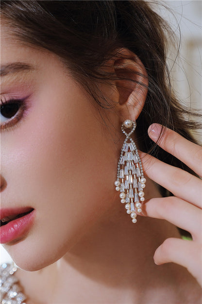 Wardrobes by Chen Luxury Diamond Zircon Light Sparkly Earrings-Deji