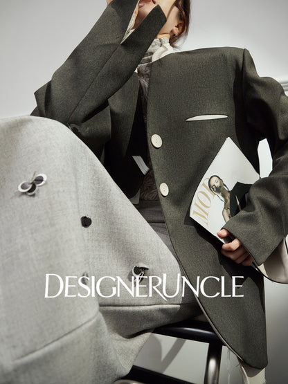 DGU|Twilight Mountain Gray New High-End Loose Slimming Versatile Blazer - Stephan.