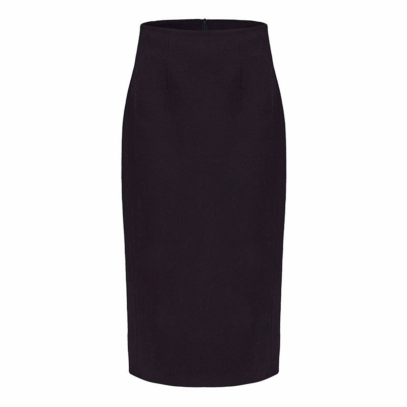 ATELIER MISS LU Sheep Wool High-waisted Straight Skirt - HYACINTH