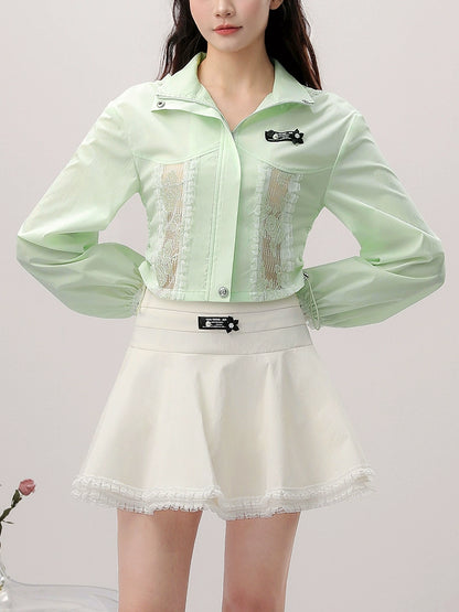 CHECOCRE Sexy Lace Hooded Top Cinched Waist Puffy Dress- INDUCE