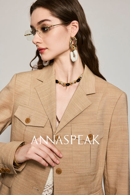 ANNASPEAK linen old money style suit-HOSE.