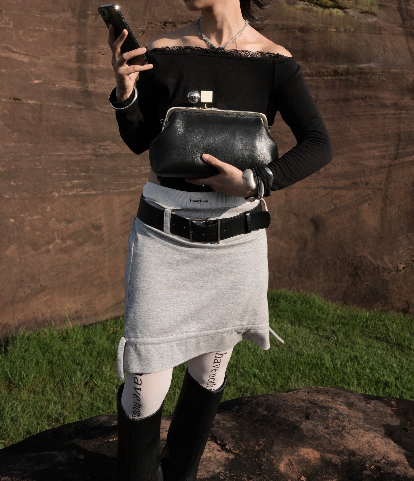 IUBALLET Star Rail Buckle New Mouth Gold Bag - LOVE.