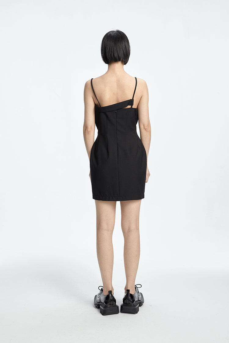 TINY IN curved waist irregular slip short Dress-JOJO