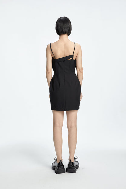 TINY IN curved waist irregular slip short Dress-JOJO
