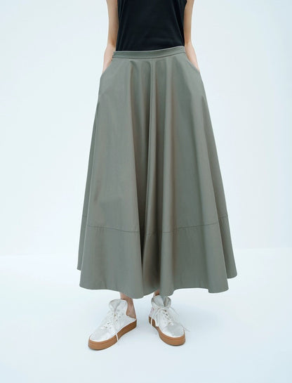 PIAOIN minimalist versatile A-line skirt female Hepburn style  -COLETTE