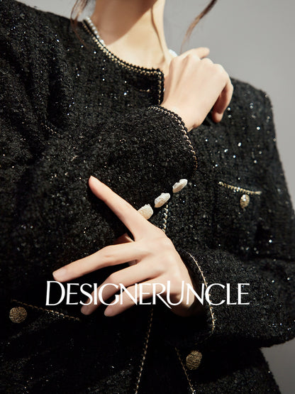 DGU "Gilded" black jacket small fragrance celebrity temperament commuter versatile top - Bobby.